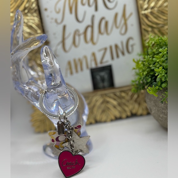 Coach Butterfly Heart Star Keychain Purse Charm - Picture 1 of 6